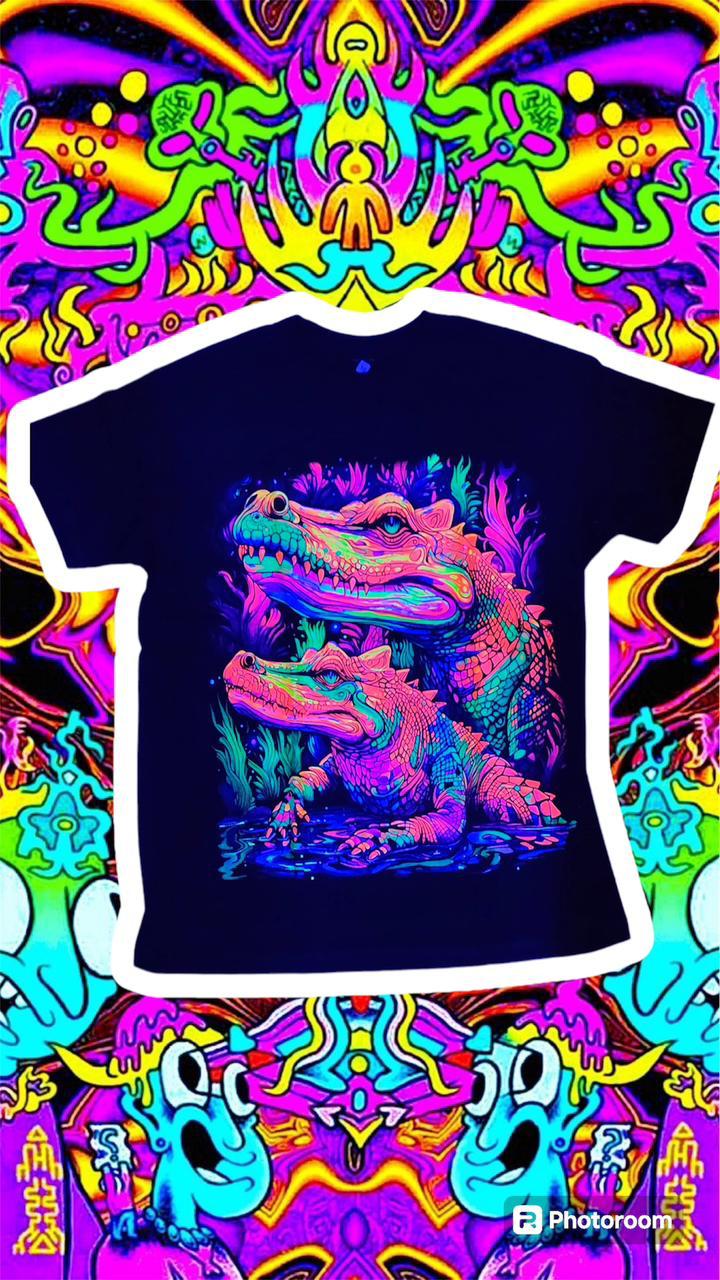 🐊Camiseta acuarela y puntillismo Cocodrilo🐊