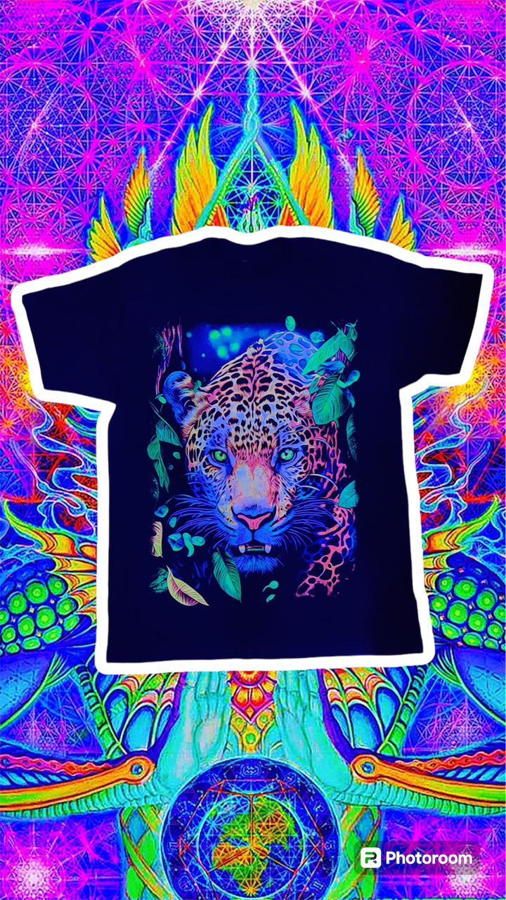 🐱🐆 Camiseta acuarela y puntillismo leopardo cara 🐱🐆