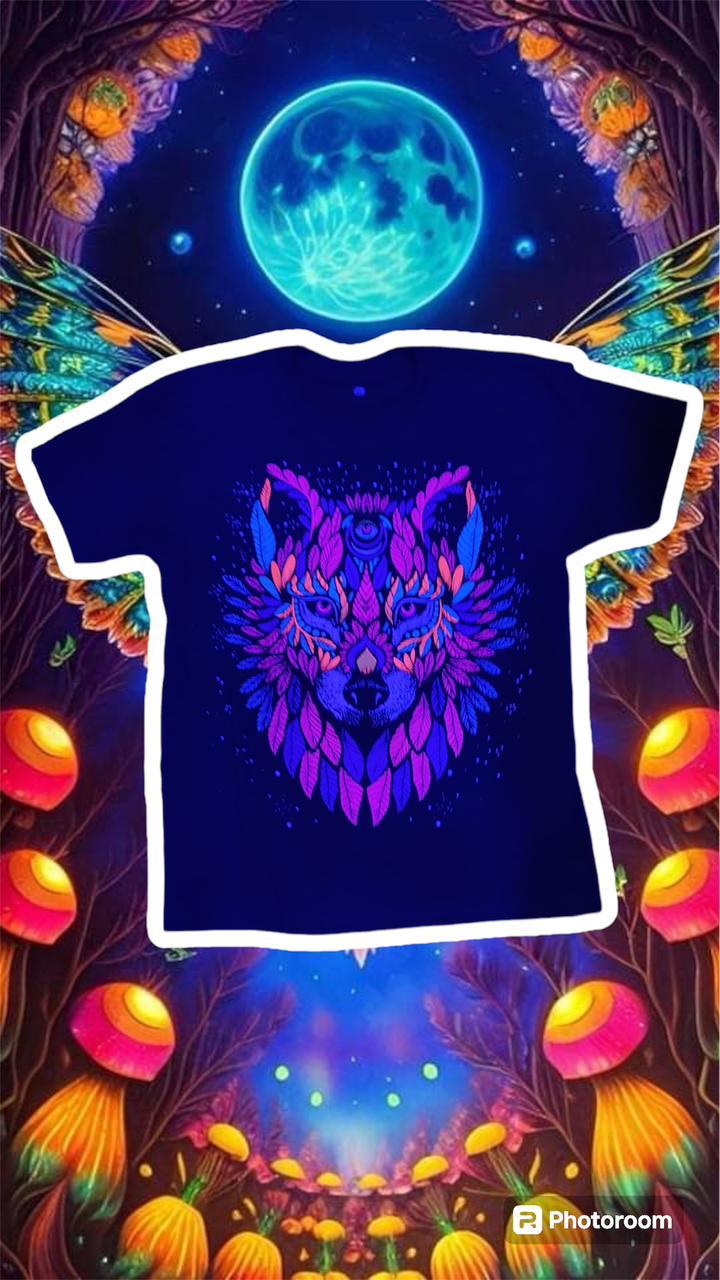 🐺 Camiseta acuarela y puntillismo lobo cara 2 🐺🐺