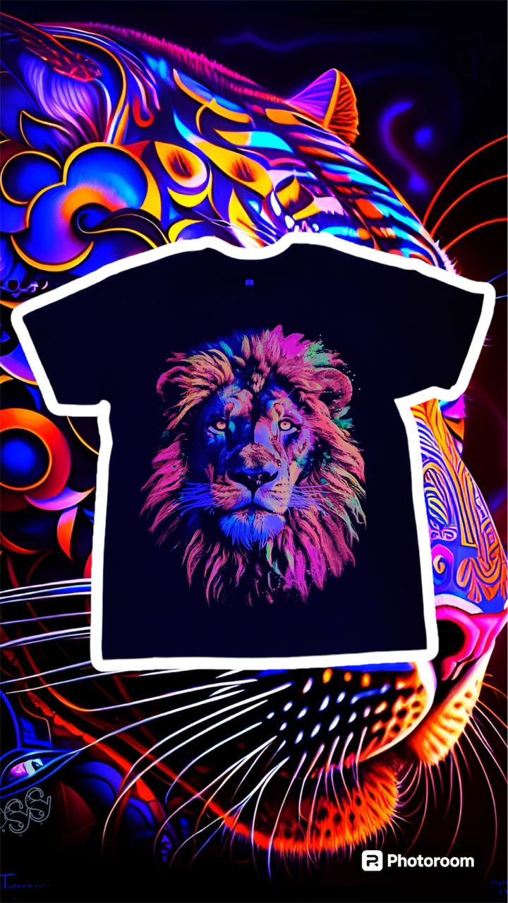 🦁 Camiseta acuarela y puntillismo león 🦁