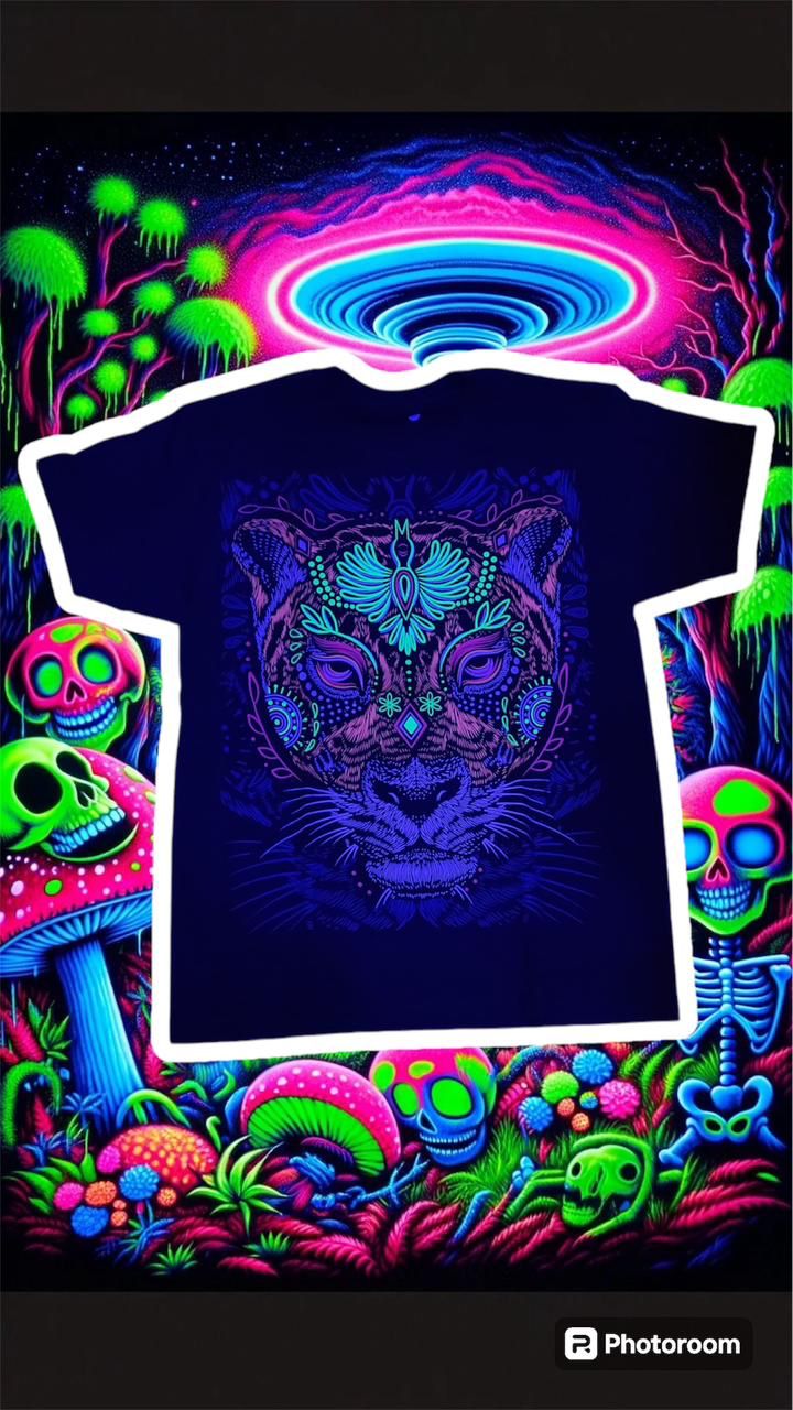 🐱 Camiseta acuarela y puntillismo leopardo 🐱