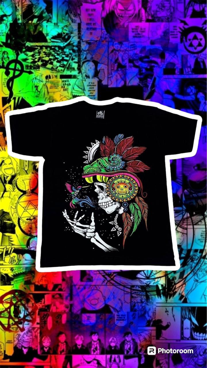 💀🕊️ Camiseta acuarela y puntillismo calavera colibrí 💀🕊️