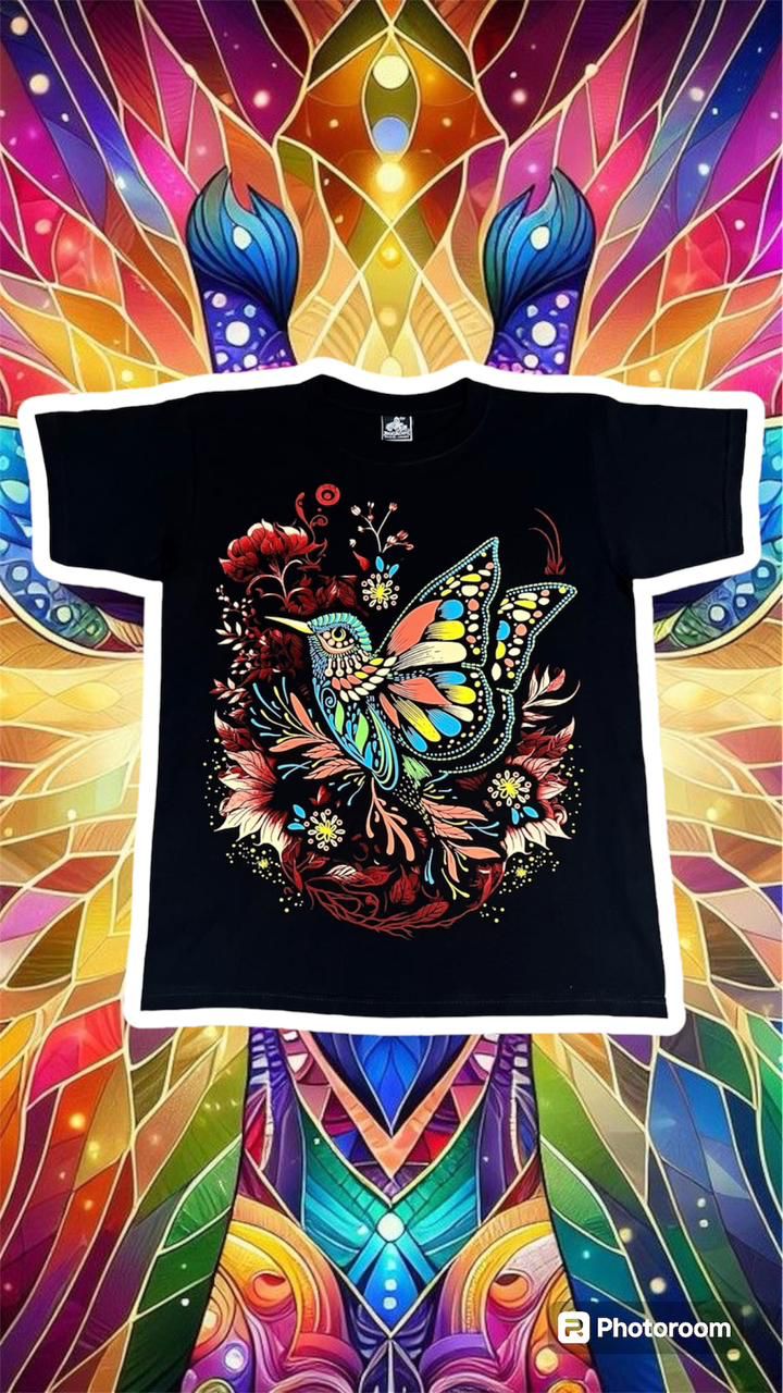 🕊️ Camiseta acuarela y puntillismo colibri 🕊️