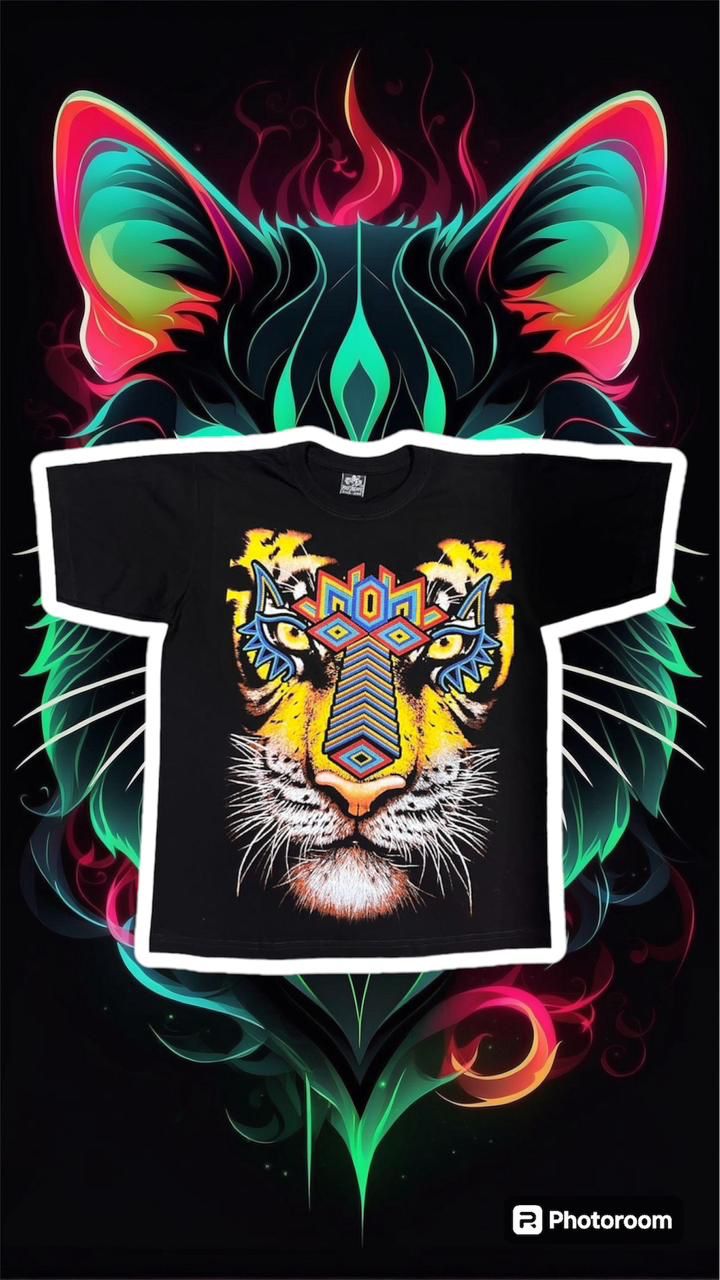 🐯 Camiseta acuarela y puntillismo tigre 🐯