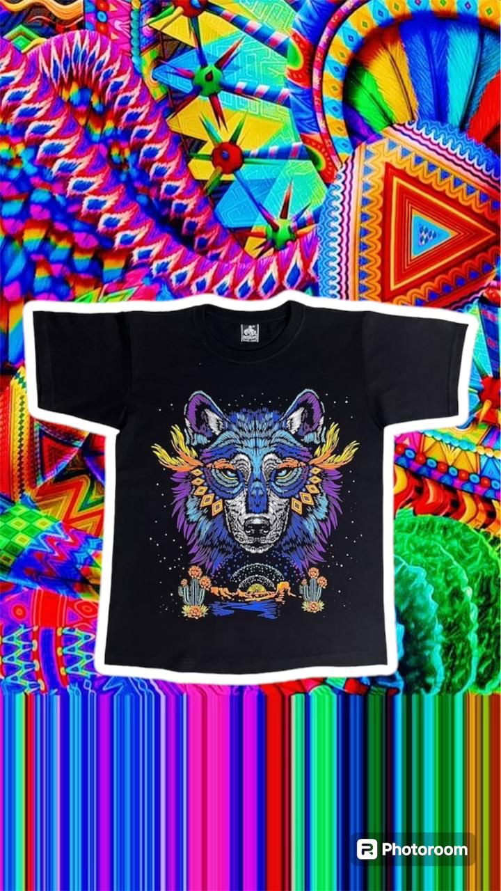 🐺 Camiseta acuarela y puntillismo lobo 🐺🐺