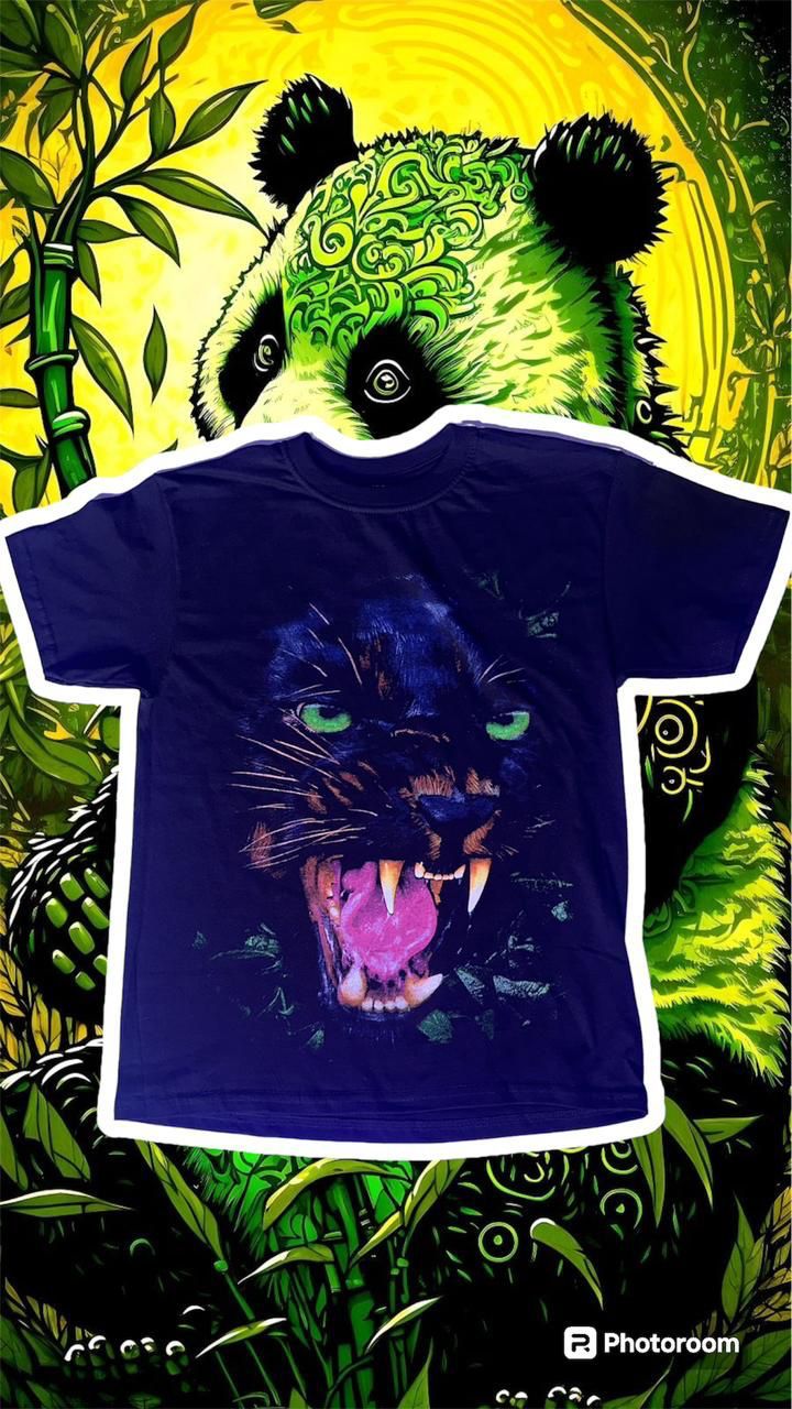 🐈‍⬛🐱 Camiseta acuarela y puntillismo pantera 🐈‍⬛🐱