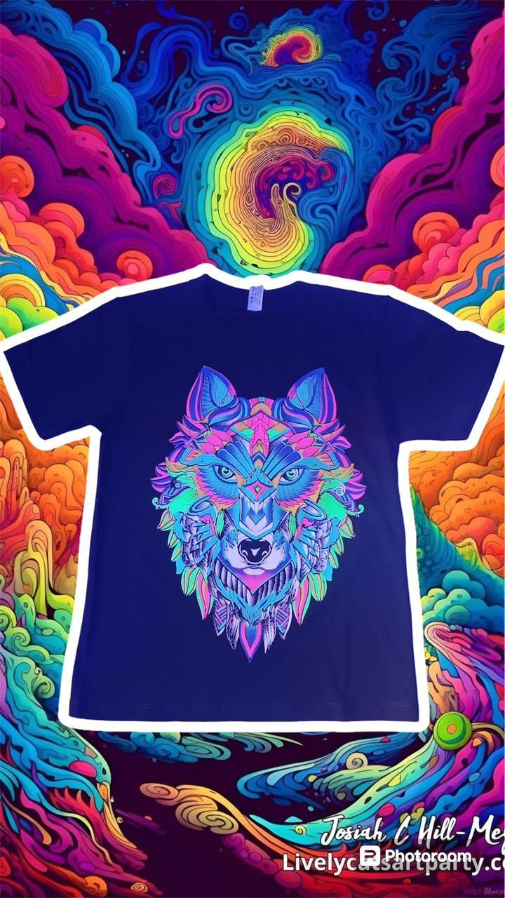 🐺 Camiseta acuarela y puntillismo lobo fijo 🐺