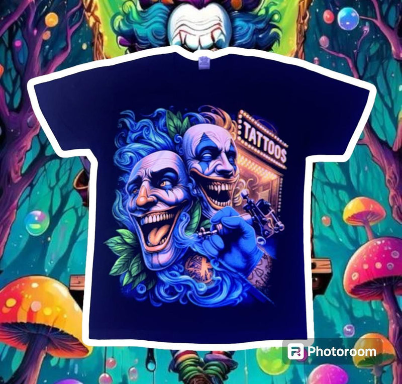 🎭 Camiseta acuarela y puntillismo payasos 🎭