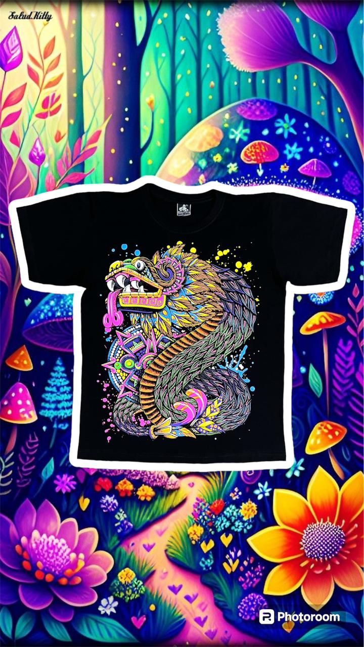 🐉 Camiseta acuarela y puntillismo Dragon color 🐉