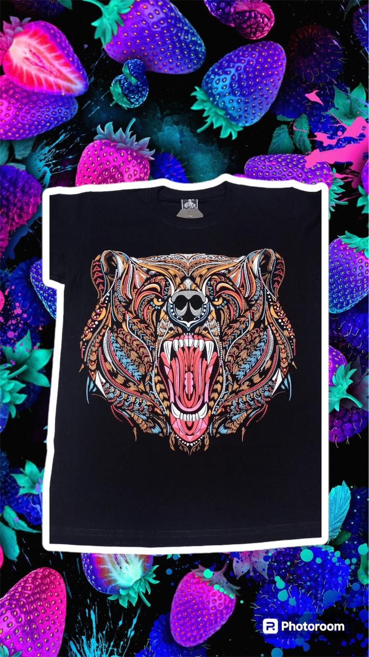 🧸🐻 Camiseta acuarela y puntillismo Oso gruñon 🧸🐻