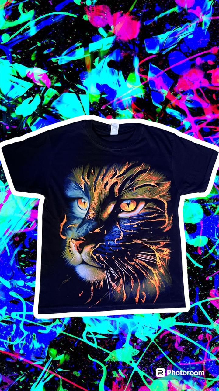 🐈‍⬛🐱 Camiseta acuarela y puntillismo leopardo 🐈‍⬛🐱